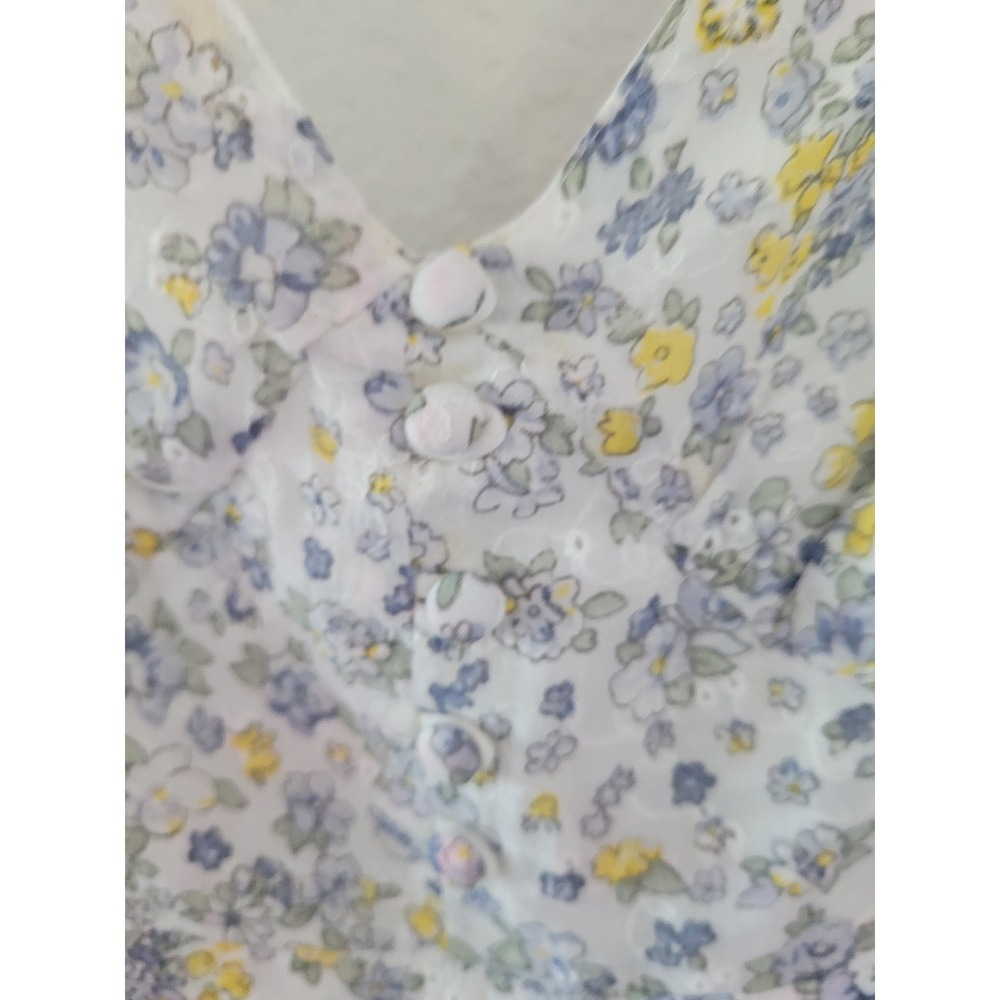 ASOS DESIGN Womens Floral Ditsy Mini Dress White Blue Yellow Open Back Size 8 #8 - Picture 4 of 11